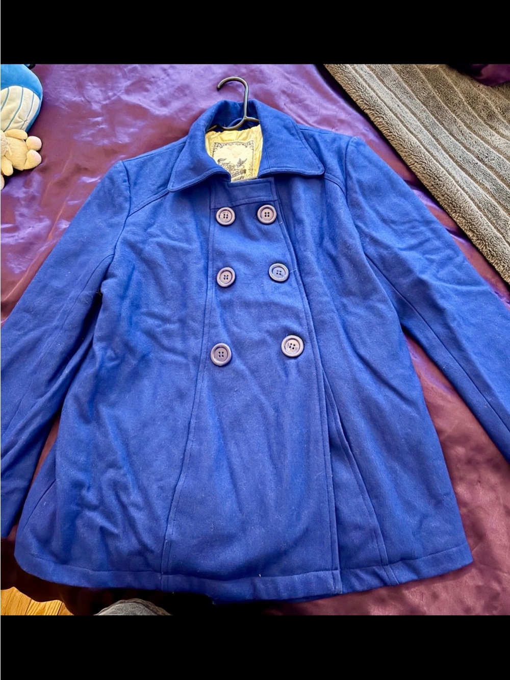 Electric Blue Wool Thinsulate  Peacoat Jacket XXL